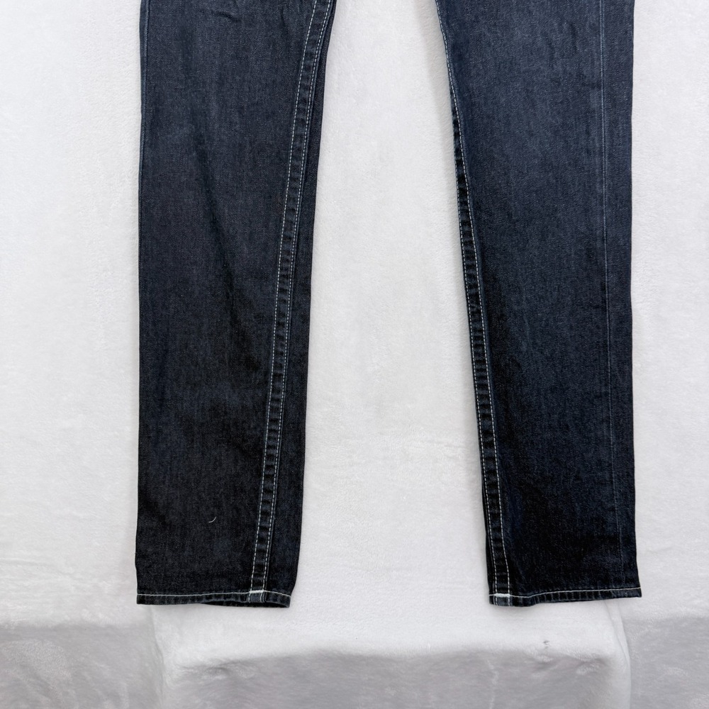True Religion Jeans Mens 30 (32x33) Blue Dark Wash Skinny - Picture 9 of 12